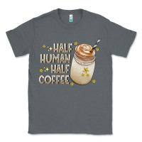 Charcoal Heather Half Human Half Coffee Classic Tee - CowhideDigitalArt