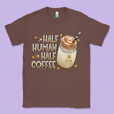 Half Human Half Coffee Classic Tee Designed By Cowhidedigitalart