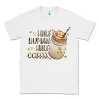 White Half Human Half Coffee Classic Tee - CowhideDigitalArt