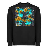 Black black angus and sunflowers seamless pattern Heavyweight Sweatshirt - HRA Design Shop