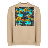 Mushroom black angus and sunflowers seamless pattern Heavyweight Sweatshirt - HRA Design Shop