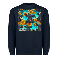 Navy black angus and sunflowers seamless pattern Heavyweight Sweatshirt - HRA Design Shop
