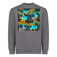 Storm black angus and sunflowers seamless pattern Heavyweight Sweatshirt - HRA Design Shop
