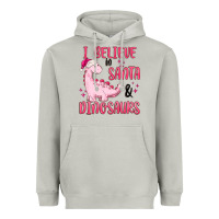 Moon Dust i believe in santa & dinosaurs pink Heavyweight Hoodie - MaliasSmallBusiness