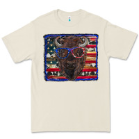 Bone bison with american flag Premium Tee - RanaPortraitStore