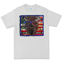 Dove Grey bison with american flag Premium Tee - RanaPortraitStore
