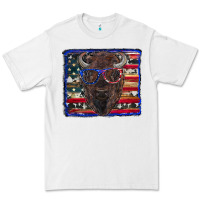 White bison with american flag Premium Tee - RanaPortraitStore