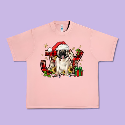 Christmas Joy Pug Urban Heavy Tee Designed By Jahusdesignshop