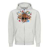Dove Grey autism awareness cow Zipper Hoodie - MaliasSmallBusiness