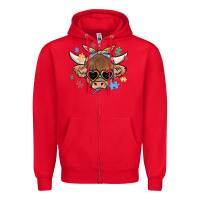 Red autism awareness cow Zipper Hoodie - MaliasSmallBusiness