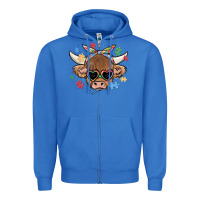 True Royal autism awareness cow Zipper Hoodie - MaliasSmallBusiness