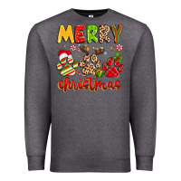 Charcoal Heather merry christmas paws Premium Sweatshirt - MaliasSmallBusiness