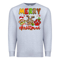 Heather Grey merry christmas paws Premium Sweatshirt - MaliasSmallBusiness