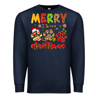 Navy merry christmas paws Premium Sweatshirt - MaliasSmallBusiness
