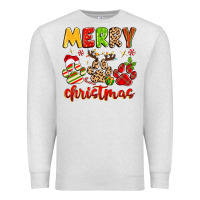 Oatmeal Heather merry christmas paws Premium Sweatshirt - MaliasSmallBusiness