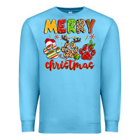 Ocean Blue merry christmas paws Premium Sweatshirt - MaliasSmallBusiness