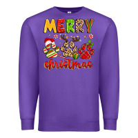 Purple merry christmas paws Premium Sweatshirt - MaliasSmallBusiness