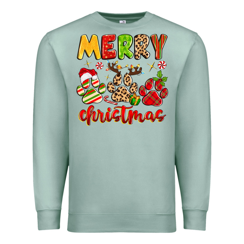 Merry Christmas Paws Premium Sweatshirt by MaliasSmallBusiness | Teevron