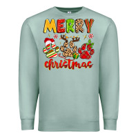 Seafoam merry christmas paws Premium Sweatshirt - MaliasSmallBusiness
