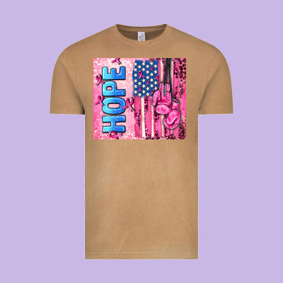 Hope  Breast Cancer And American Flag Vintage Tee Designed By Adodesignshop