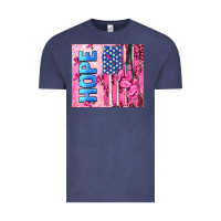 Vintage Denim hope  breast cancer and american flag Vintage Tee - AdoDesignShop