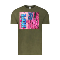 Vintage Olive hope  breast cancer and american flag Vintage Tee - AdoDesignShop