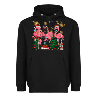 Black christmas flamingos Heavyweight Hoodie - MaliasSmallBusiness