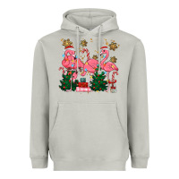 Moon Dust christmas flamingos Heavyweight Hoodie - MaliasSmallBusiness