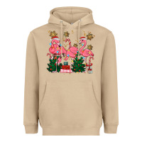 Mushroom christmas flamingos Heavyweight Hoodie - MaliasSmallBusiness