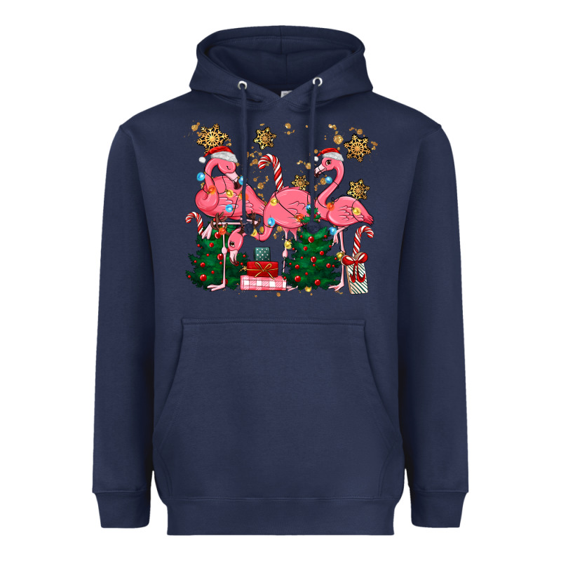 Christmas Flamingos Heavyweight Hoodie by MaliasSmallBusiness | Teevron