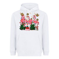 White christmas flamingos Heavyweight Hoodie - MaliasSmallBusiness