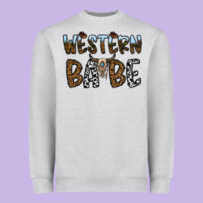 Western Babe Heavyweight Sweatshirt Designed By Cowhidedigitalart