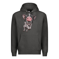 Charcoal Heather baby pig Premium Hoodie - BarkalooDesign