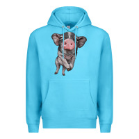 Ocean Blue baby pig Premium Hoodie - BarkalooDesign