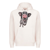 Pale Pink baby pig Premium Hoodie - BarkalooDesign