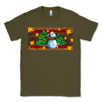 Army Green christmas tree with snowman Classic Tee - AdoDesignShop
