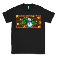 Black christmas tree with snowman Classic Tee - AdoDesignShop