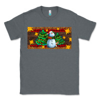 Charcoal Heather christmas tree with snowman Classic Tee - AdoDesignShop