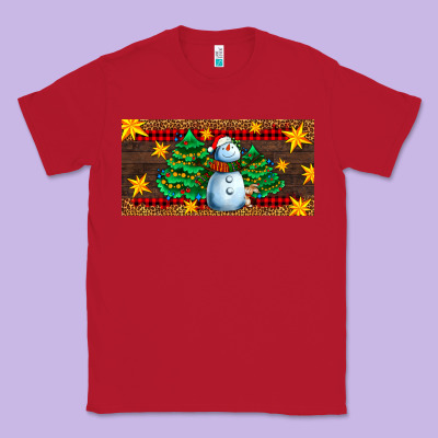 Christmas Tree With Snowman Classic Tee Designed By Adodesignshop