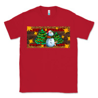 Red christmas tree with snowman Classic Tee - AdoDesignShop