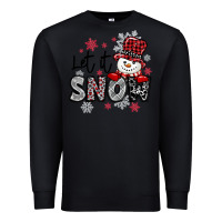 Black let it snow sowman snowflake Premium Sweatshirt - MaliasSmallBusiness