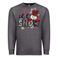 Charcoal Heather let it snow sowman snowflake Premium Sweatshirt - MaliasSmallBusiness