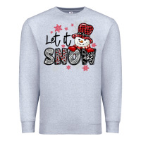 Heather Grey let it snow sowman snowflake Premium Sweatshirt - MaliasSmallBusiness