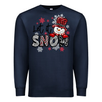 Navy let it snow sowman snowflake Premium Sweatshirt - MaliasSmallBusiness