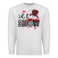 Oatmeal Heather let it snow sowman snowflake Premium Sweatshirt - MaliasSmallBusiness