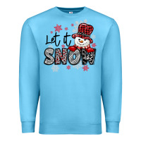 Ocean Blue let it snow sowman snowflake Premium Sweatshirt - MaliasSmallBusiness