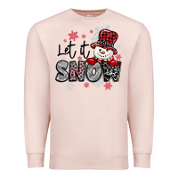 Pale Pink let it snow sowman snowflake Premium Sweatshirt - MaliasSmallBusiness