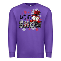 Purple let it snow sowman snowflake Premium Sweatshirt - MaliasSmallBusiness