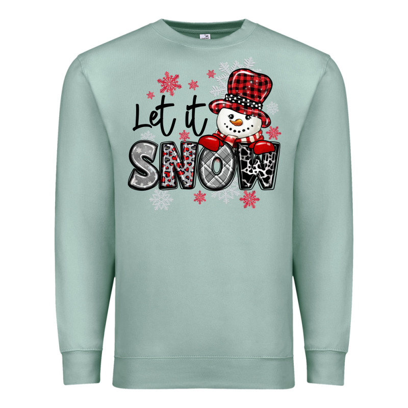 Let It Snow Sowman Snowflake Premium Sweatshirt by MaliasSmallBusiness | Teevron