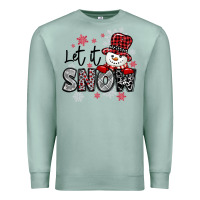 Seafoam let it snow sowman snowflake Premium Sweatshirt - MaliasSmallBusiness